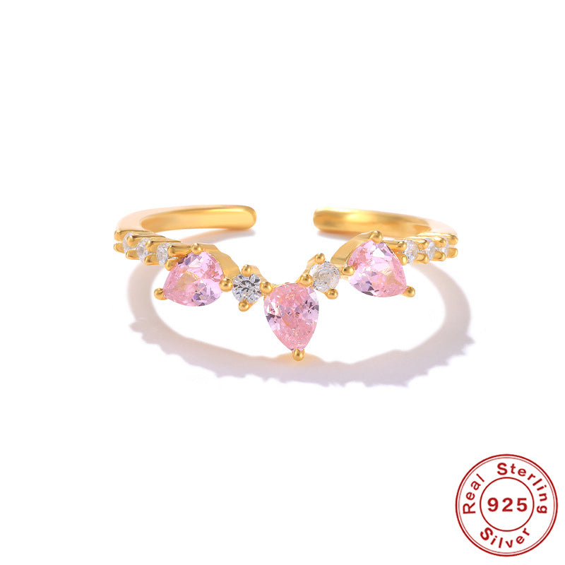 Anillos De Flor De Corazón De Plata Esterlina al por mayor